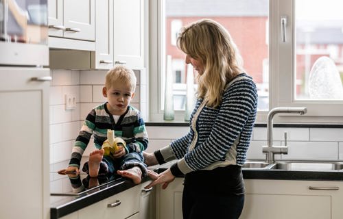 Keuken Diemen met mooie kleine tegels